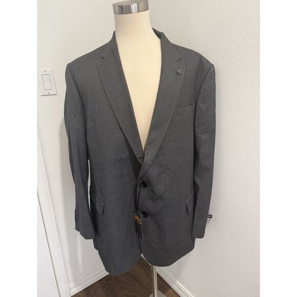 Johnny Bigg Men's Matteo Textured Charcoal Stretch Blazer Size 54 NWT - Picture 2 of 10